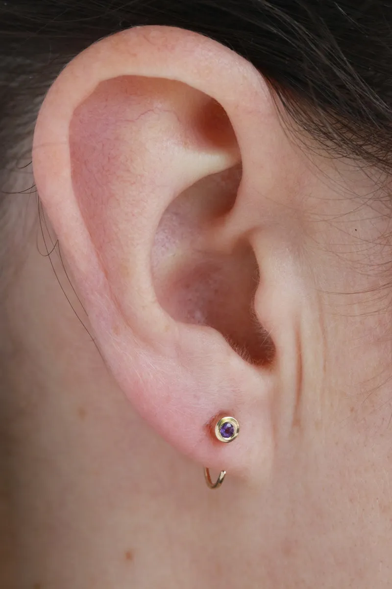 Bezel-Set Gemstone Hug Earrings sold by Melissa Joy Manning product image thumbnail 2