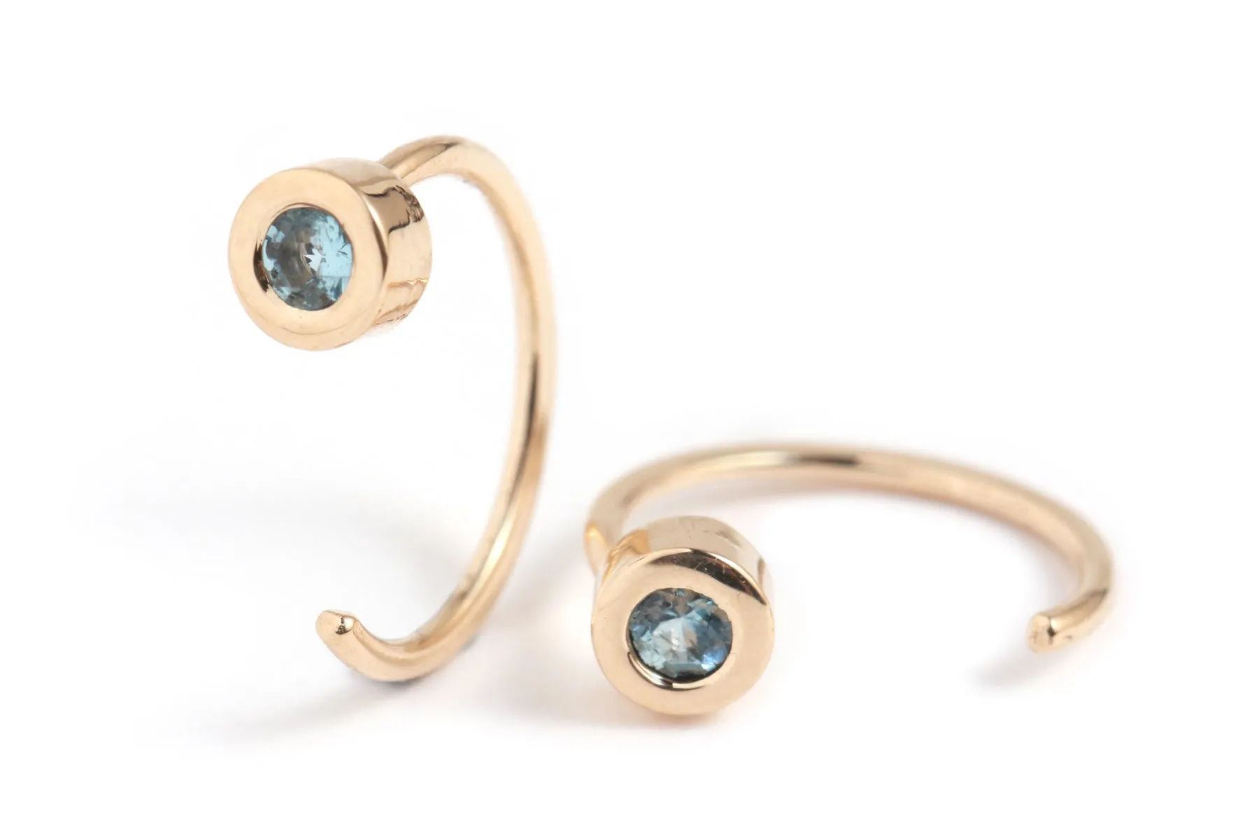 Bezel-Set Gemstone Hug Earrings sold by Melissa Joy Manning product image thumbnail 5