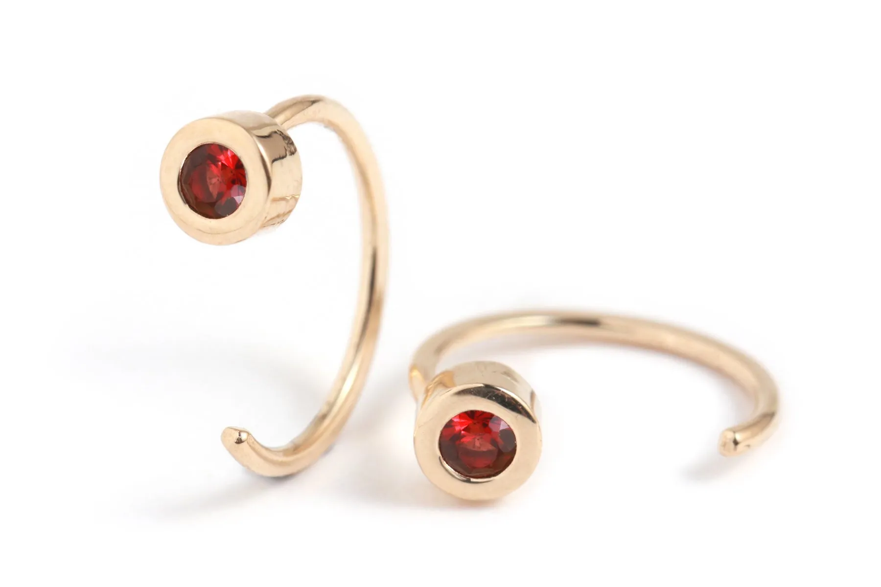 Bezel-Set Gemstone Hug Earrings sold by Melissa Joy Manning product image thumbnail 3