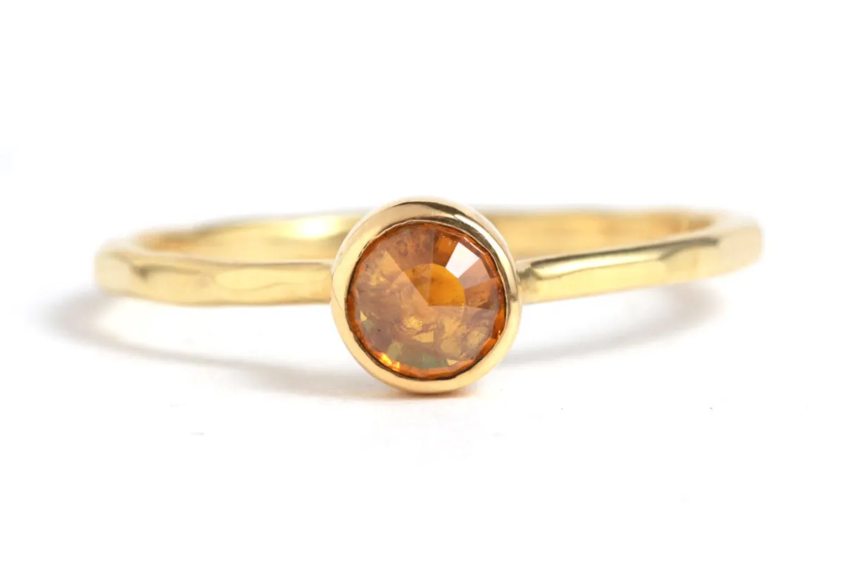Orange Starburst Diamond Ring sold by Melissa Joy Manning