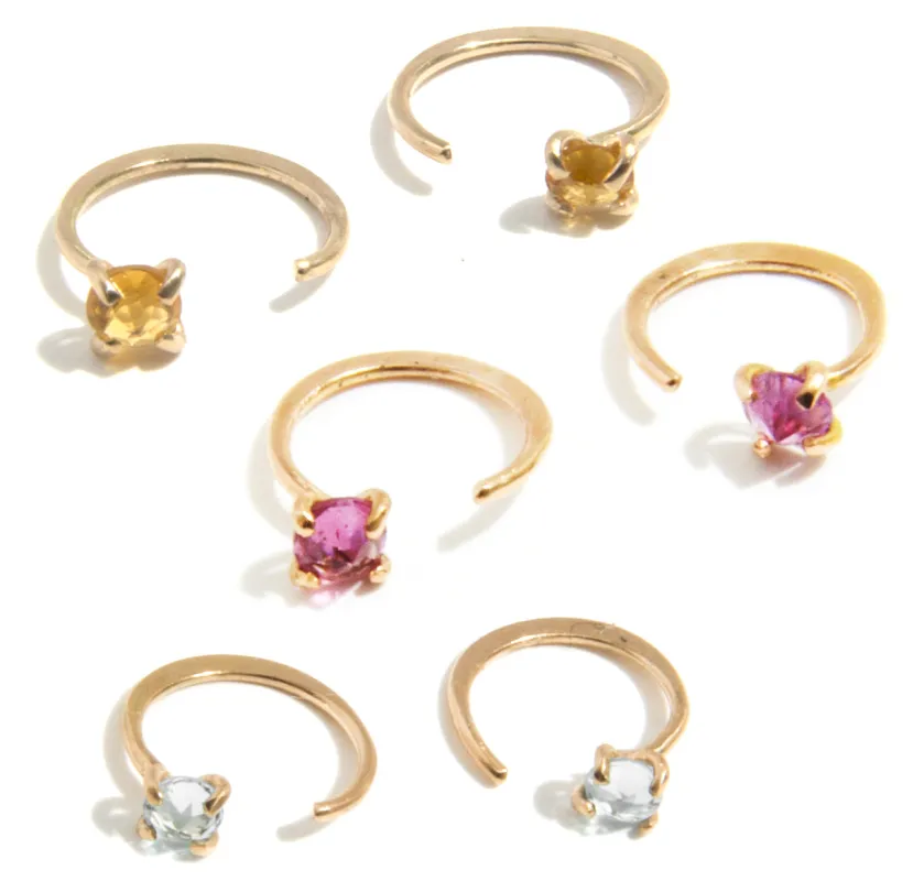 Prong-Set Gemstone Hug Earrings sold by Melissa Joy Manning