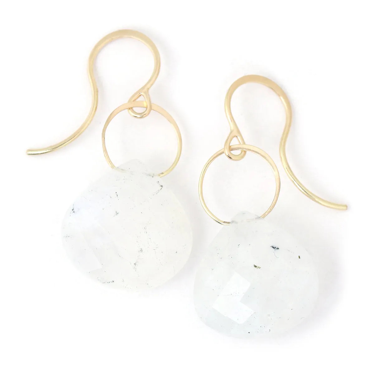 Large Moonstone single drop earrings sold by Melissa Joy Manning