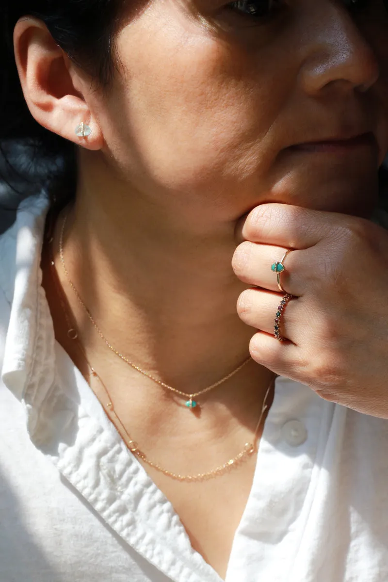 Small Micropave Bezel Wrapped Turquoise Ring sold by Melissa Joy Manning product image thumbnail 2