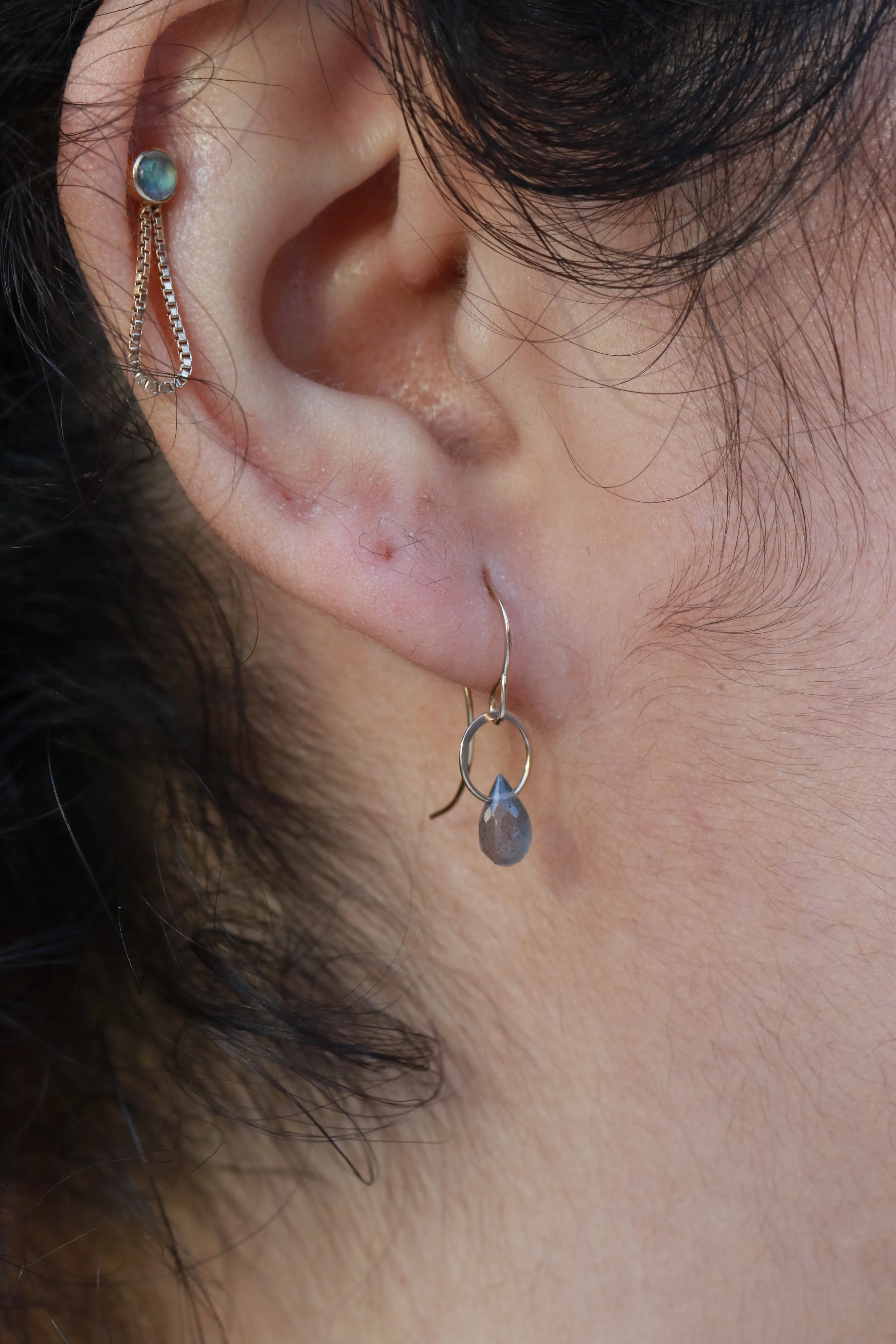 Extra Small Labradorite Single Drop Earrings sold by Melissa Joy Manning product image thumbnail 2