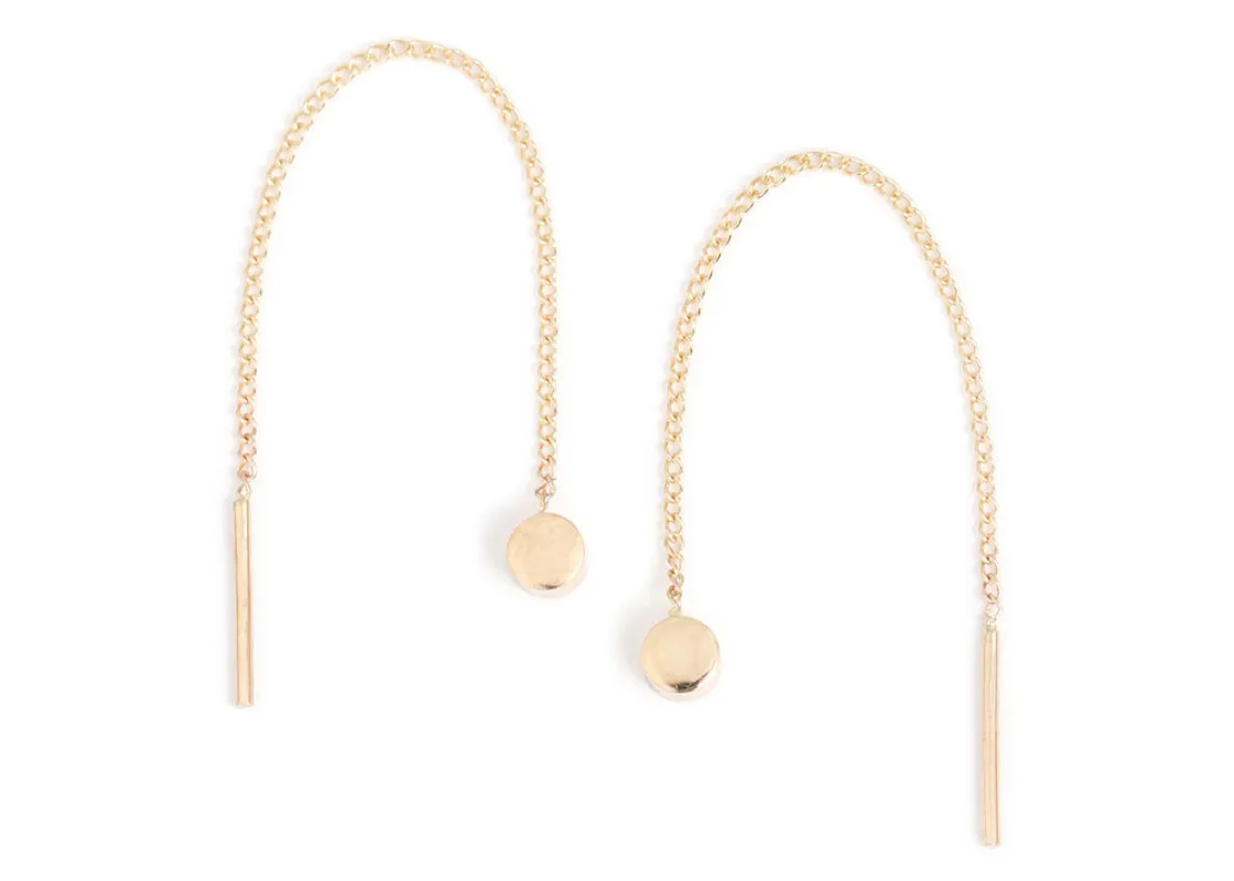 Disc Threader Earrings - 2 inch sold by Melissa Joy Manning