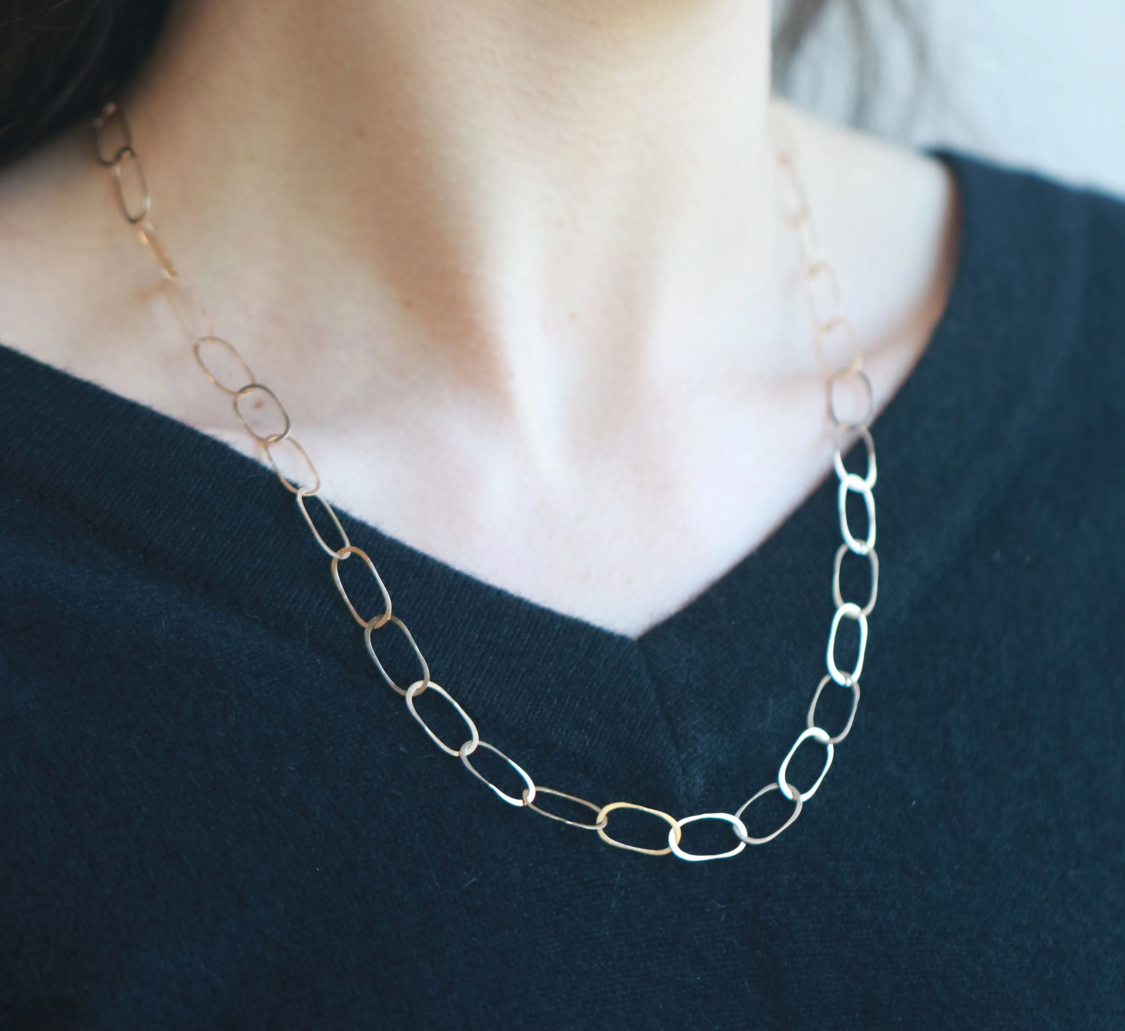 Flat Oval Chain Necklace sold by Melissa Joy Manning product image thumbnail 2