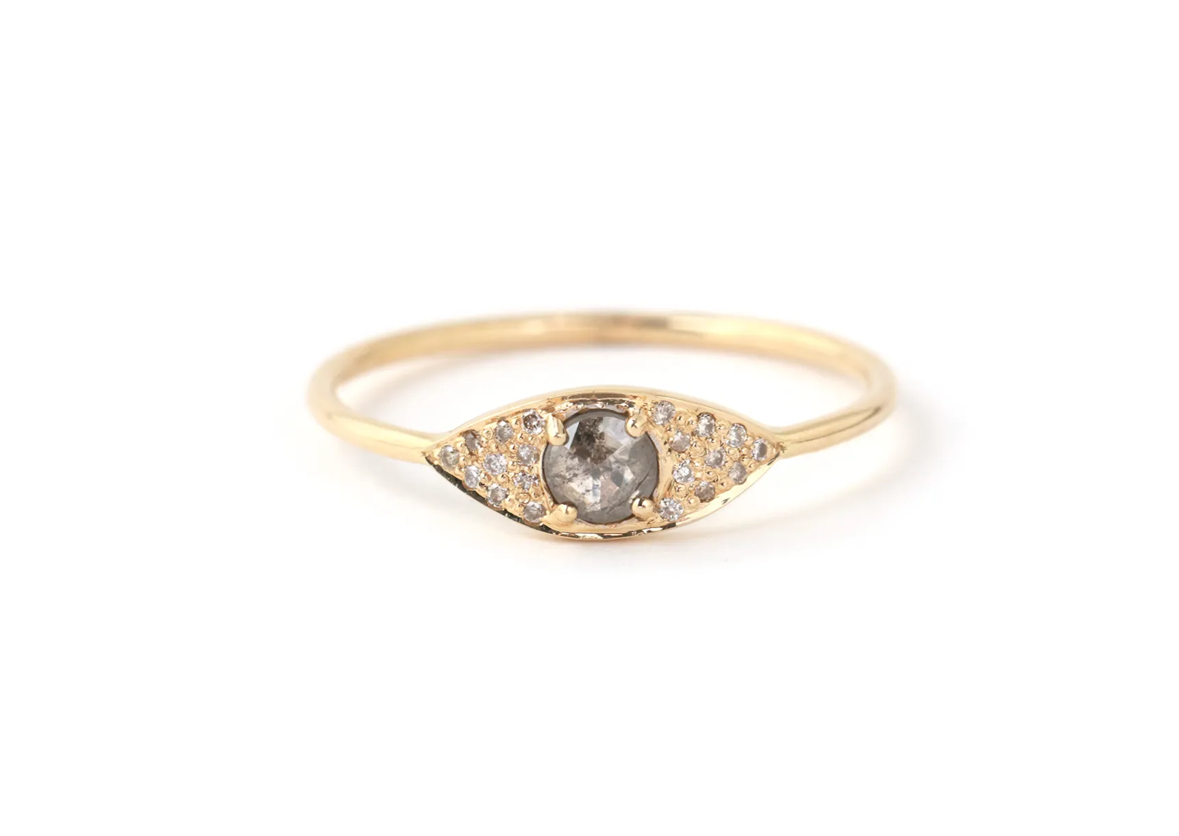 Rosecut Grey Diamond Eye Ring by Celine Daoust sold by Melissa Joy Manning