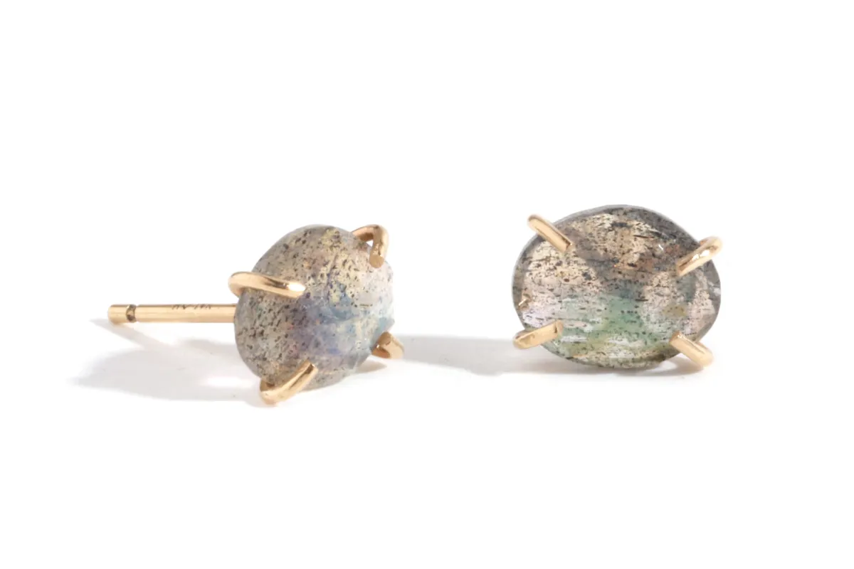 Prong Set Labradorite Stud Earrings sold by Melissa Joy Manning