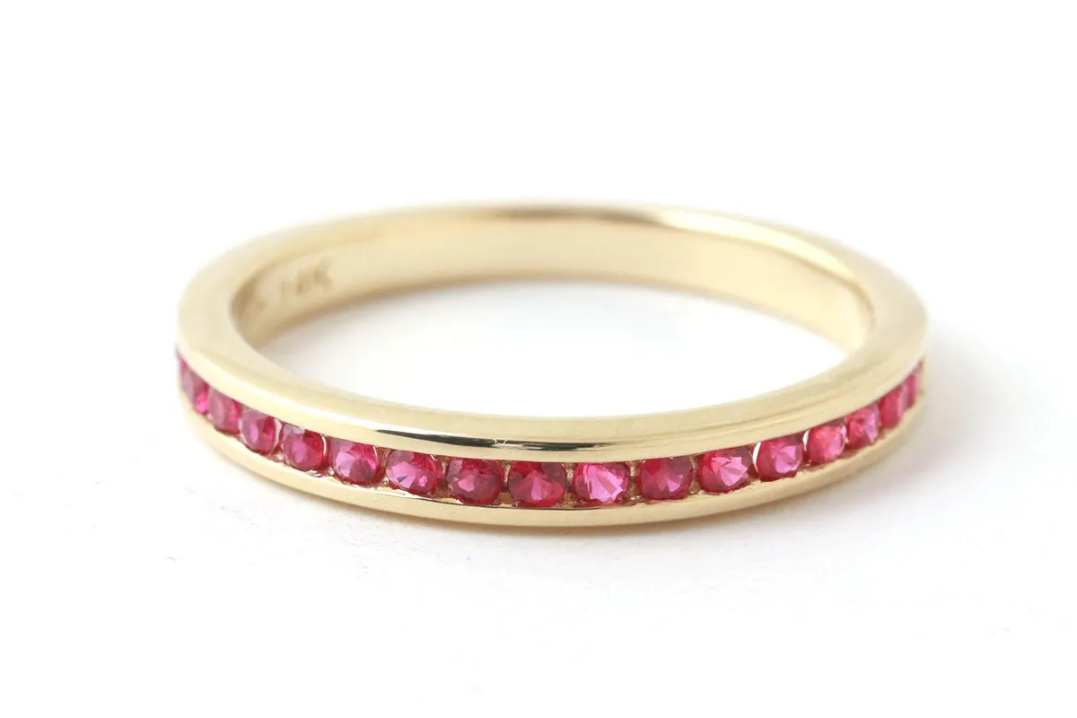 Ruby Half Channel Eternity Band - 14k Yellow Gold sold by Melissa Joy Manning
