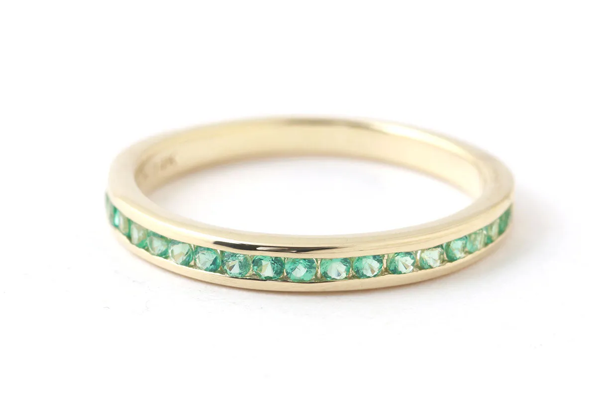 Emerald Half Channel Eternity Band - 14k Yellow Gold sold by Melissa Joy Manning