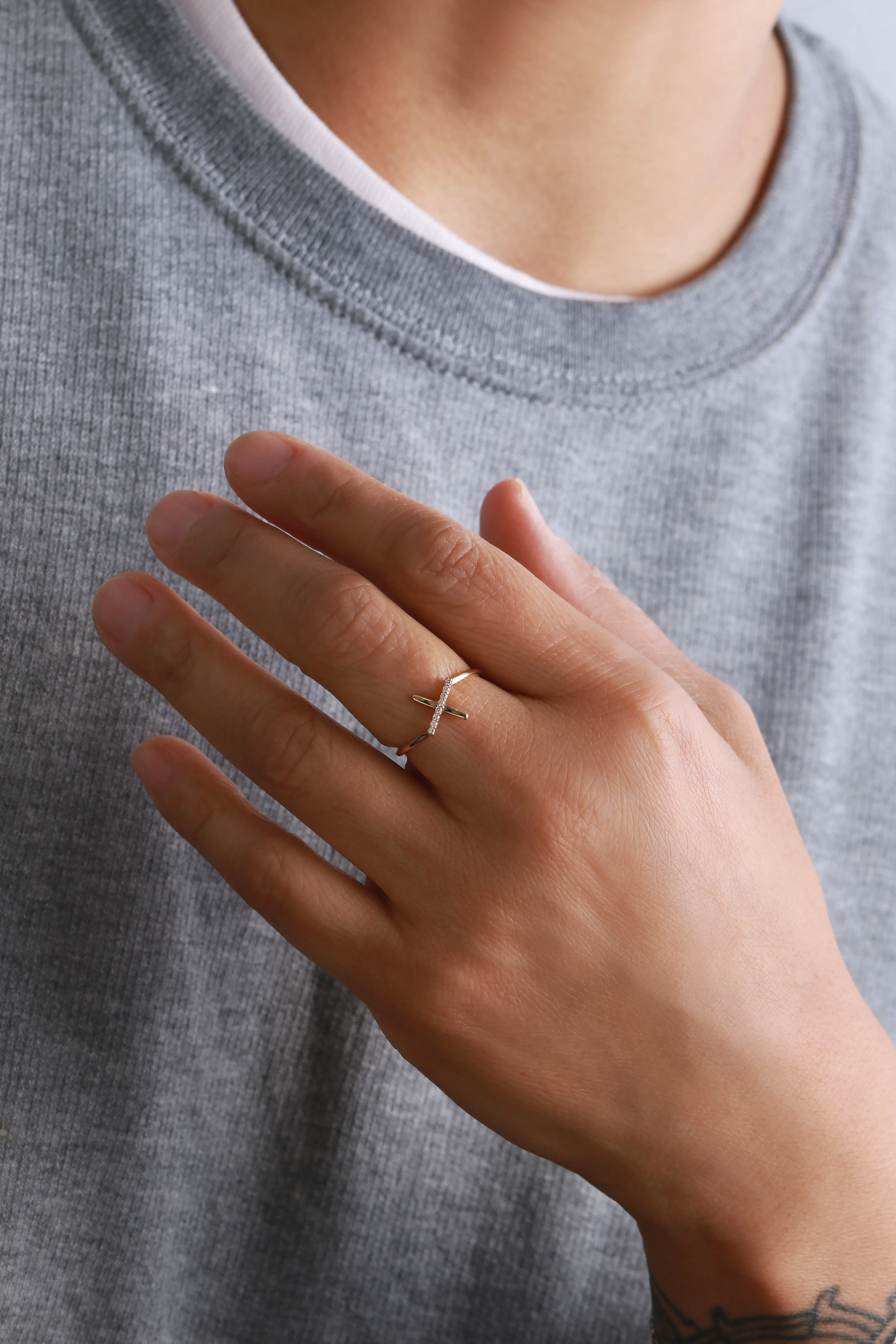 Pave Diamond X Ring sold by Melissa Joy Manning product image thumbnail 2