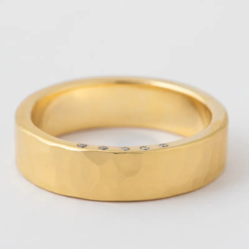 6mm Diamond Edge Band - 18k Yellow Gold sold by Melissa Joy Manning