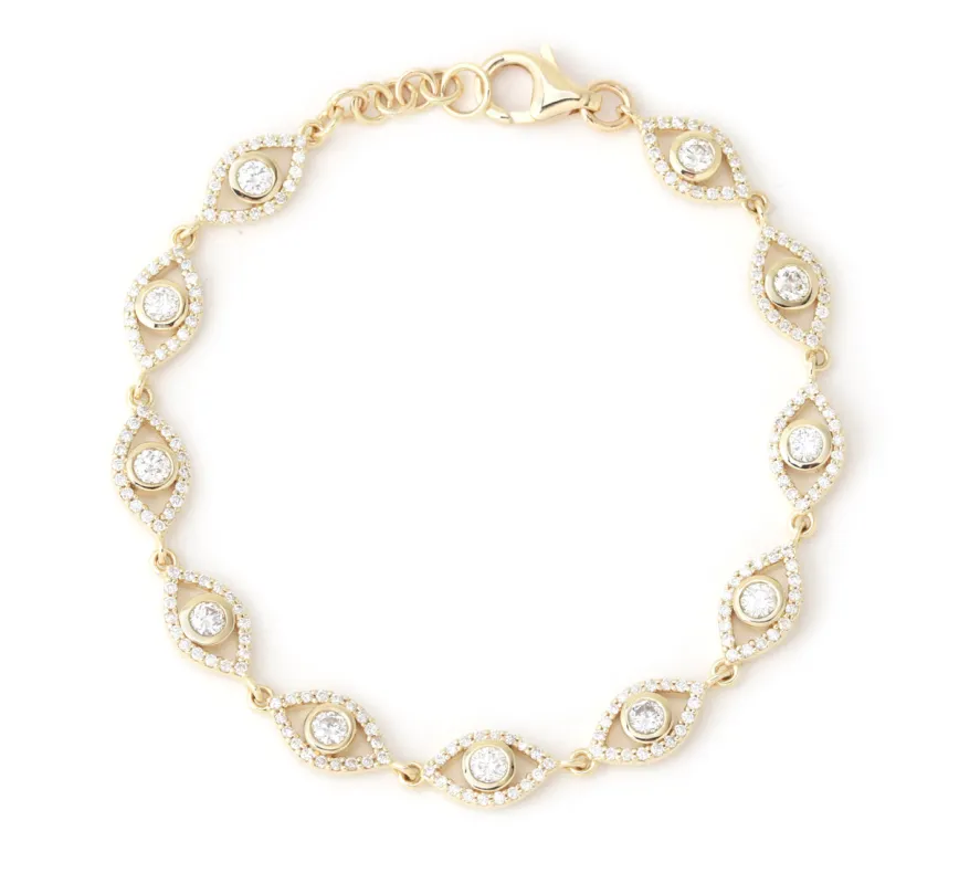 Pave Diamond Eye Tennis Bracelet made by Melissa Joy Manning