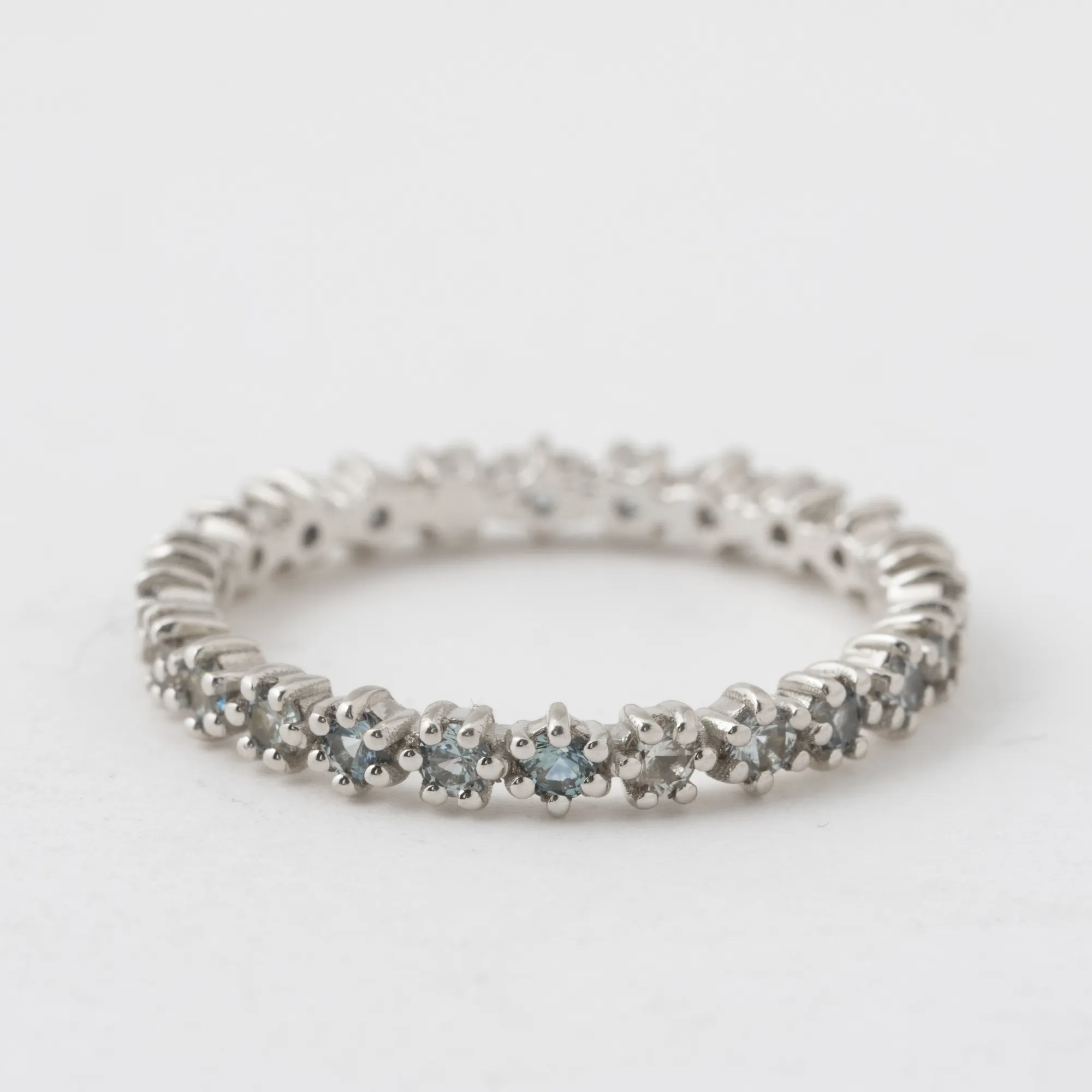 Prong Set Sapphire Eternity Band - 18k White Gold sold by Melissa Joy Manning