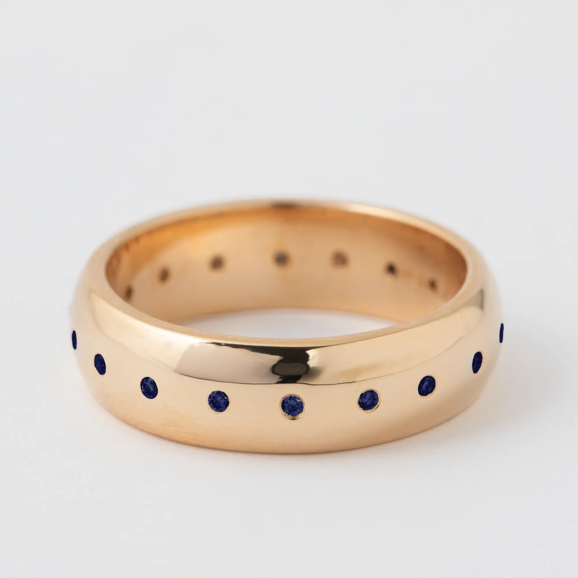 Sapphire 6mm Domed Band - 18k Rose Gold sold by Melissa Joy Manning