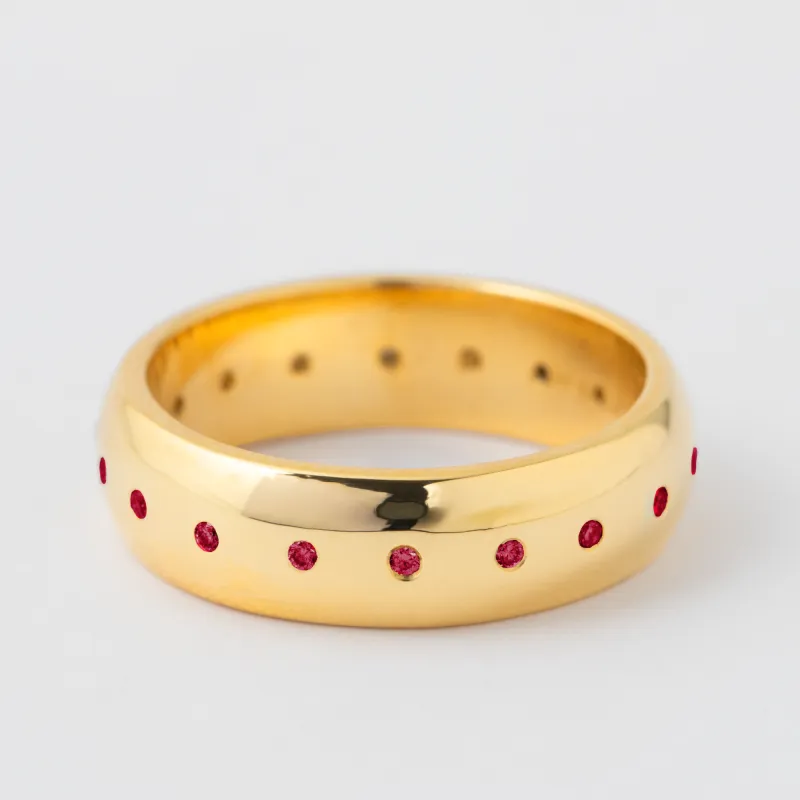 Ruby 6mm Domed Band - 18k Yellow Gold sold by Melissa Joy Manning
