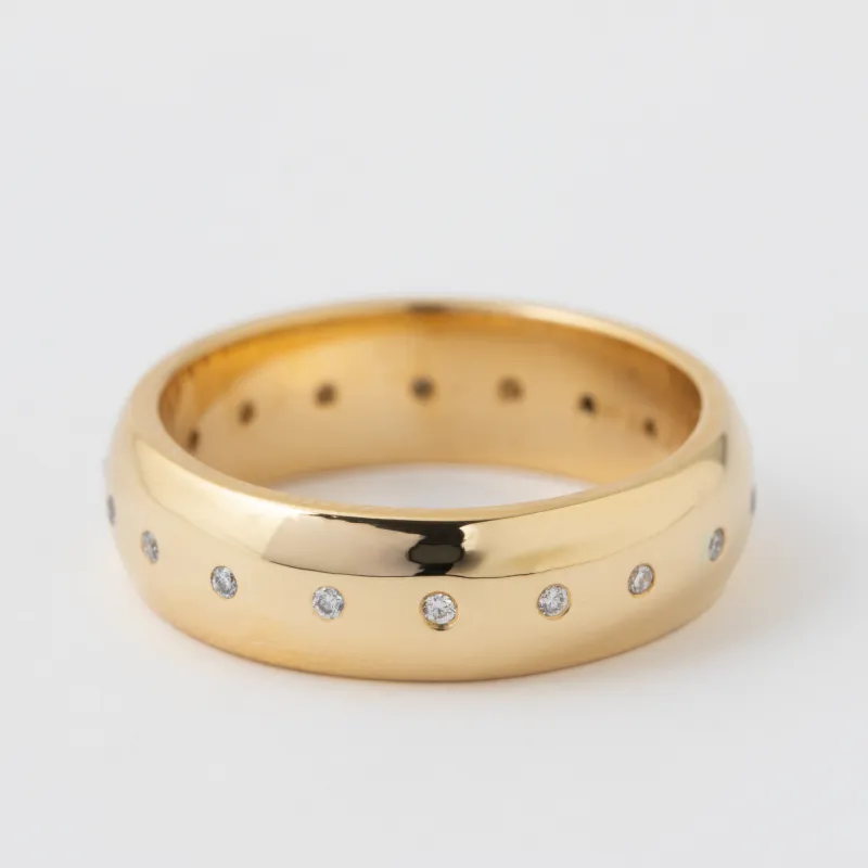 White Diamonds 6mm Domed Band - 14k Yellow Gold sold by Melissa Joy Manning
