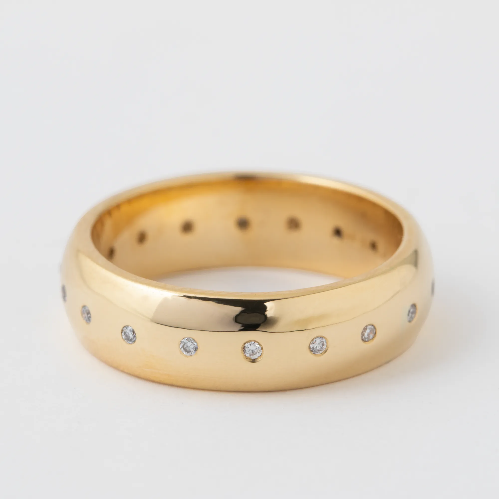 White Diamonds 6mm Domed Band - 14k Yellow Gold sold by Melissa Joy Manning