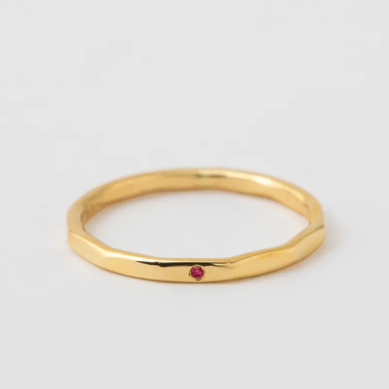 Single Flush Set Ruby Band - 18k Yellow Gold sold by Melissa Joy Manning