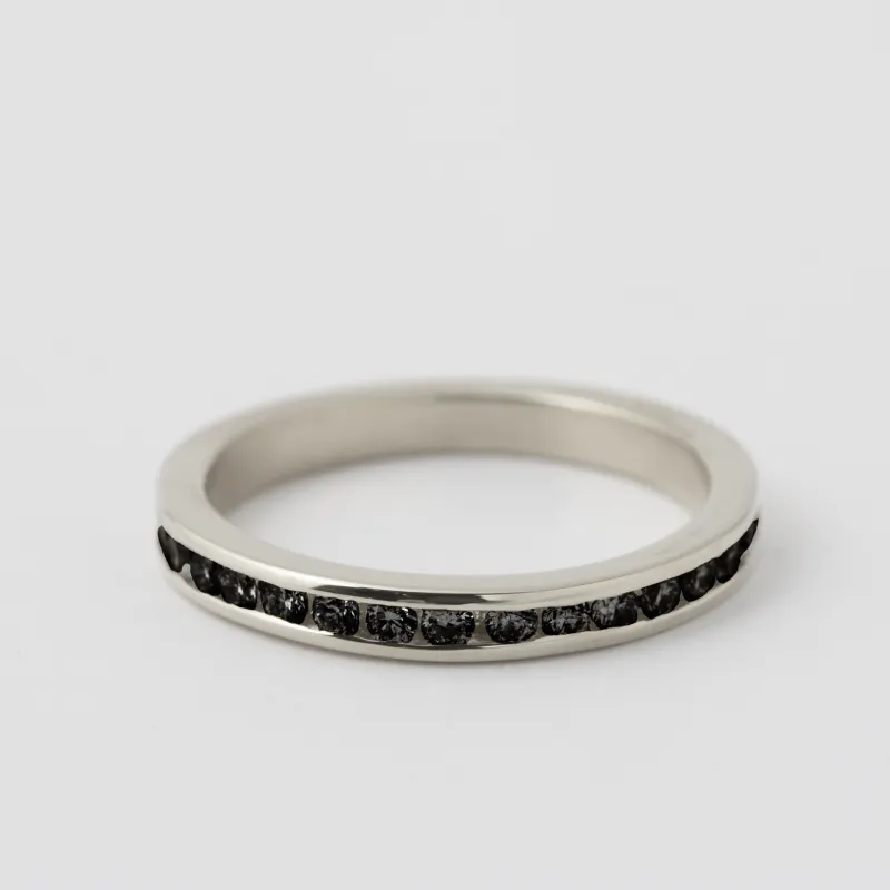 Half Channel Set Black Diamond Band - 18k White Gold sold by Melissa Joy Manning