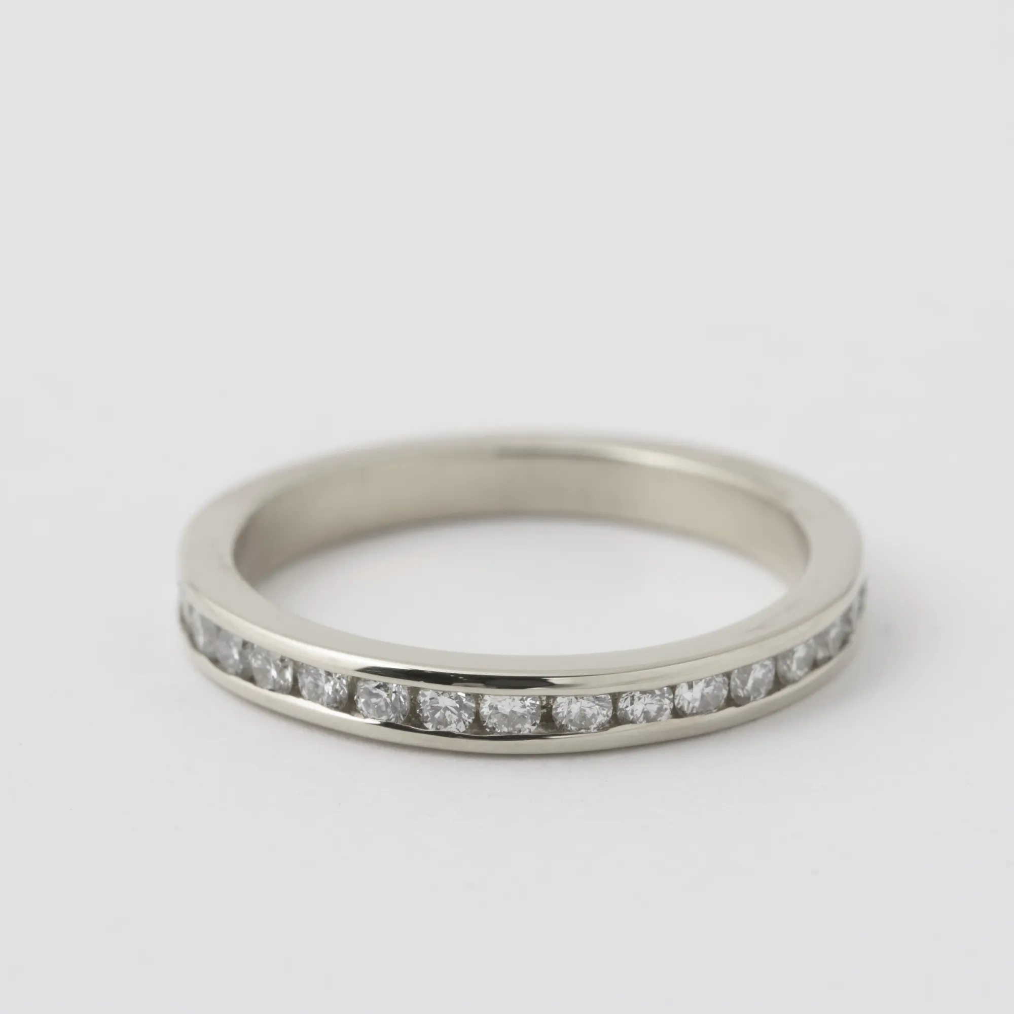 Half Channel Set White Diamond Band - 18k White Gold sold by Melissa Joy Manning