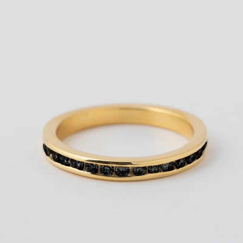 Half Channel Set Black Diamond Band - 18k Yellow Gold sold by Melissa Joy Manning