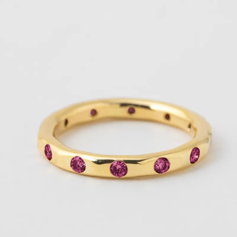 Flush Set 2mm Ruby Band - 18 Karat Yellow Gold sold by Melissa Joy Manning
