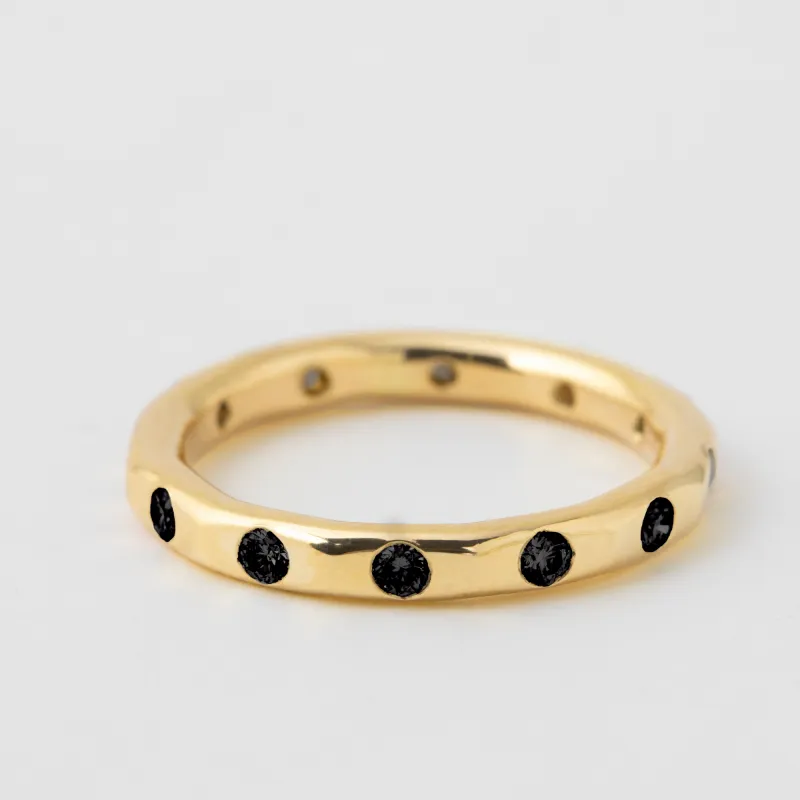 2mm Black Diamond Band - 18k Yellow Gold sold by Melissa Joy Manning