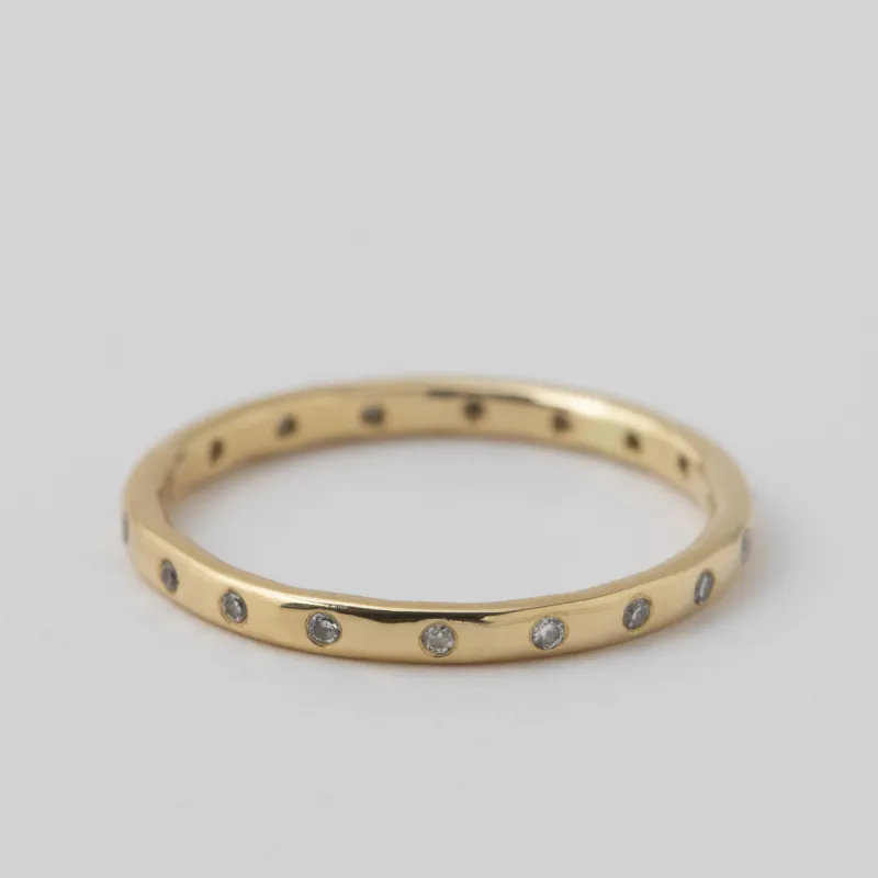 Flush Set 18 Diamond Band - 14k Yellow Gold sold by Melissa Joy Manning