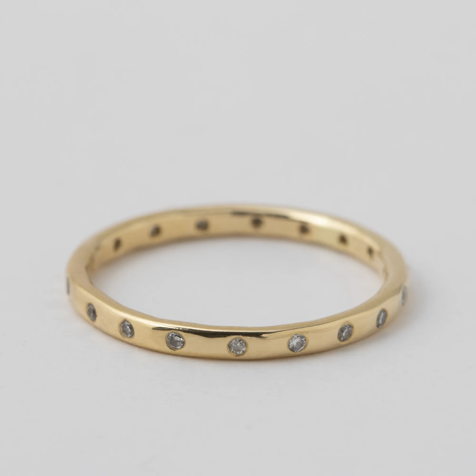 Flush Set 18 Diamond Band - 14k Yellow Gold sold by Melissa Joy Manning
