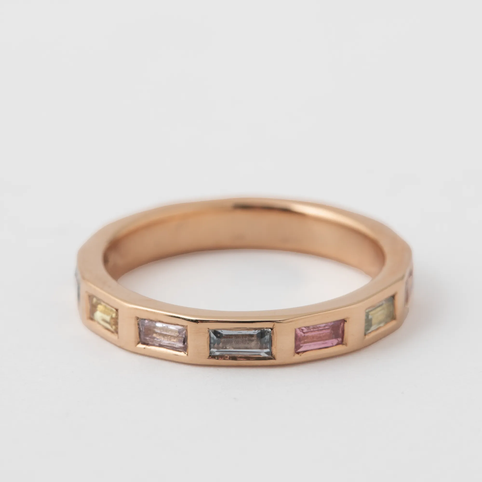 Baguette cut sapphire Band - 18k Rose Gold sold by Melissa Joy Manning