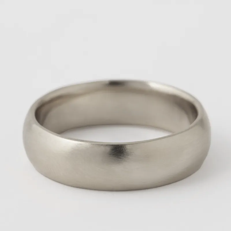 6mm Domed Smooth Band - 18k White Gold sold by Melissa Joy Manning
