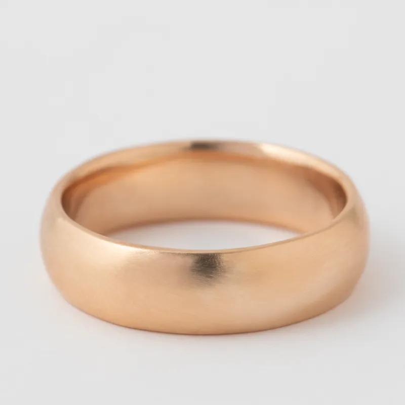 6mm Domed Smooth Band - 18k Rose Gold sold by Melissa Joy Manning