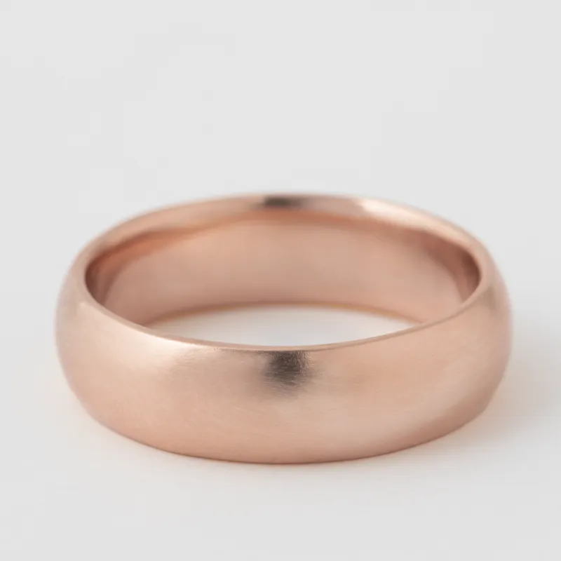 6mm Domed Smooth Band - 14K Rose Gold sold by Melissa Joy Manning