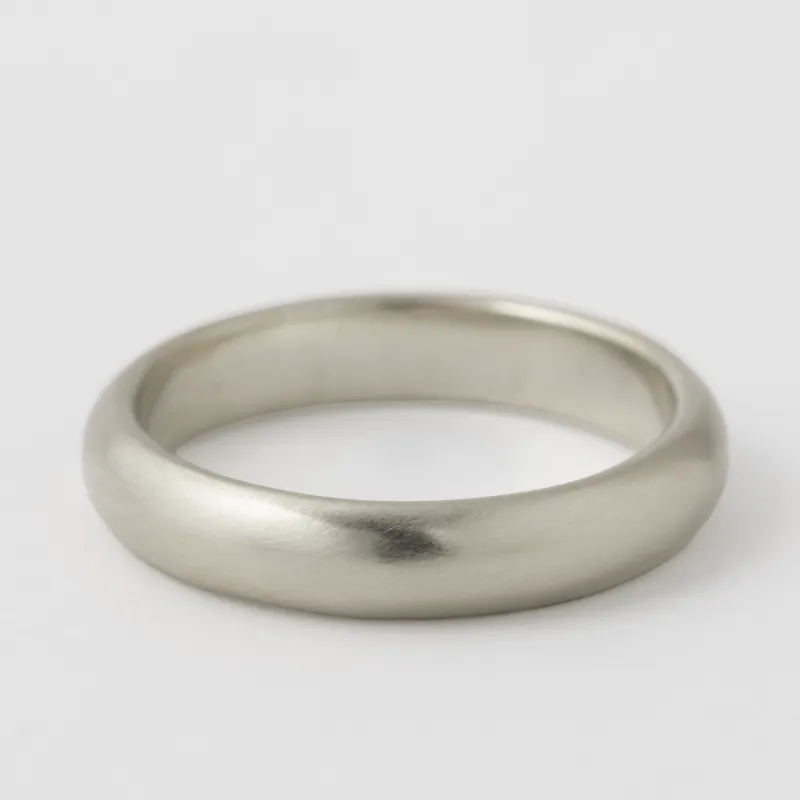 4mm Domed Smooth Band - 18k White Gold sold by Melissa Joy Manning