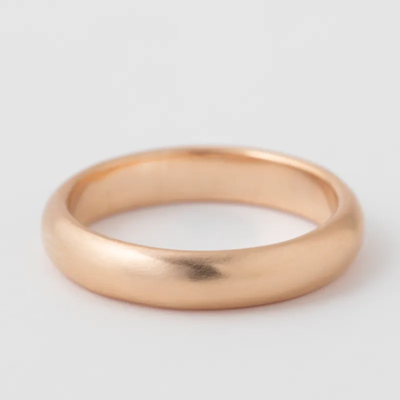 4mm Domed Smooth Band - 18k Rose Gold sold by Melissa Joy Manning