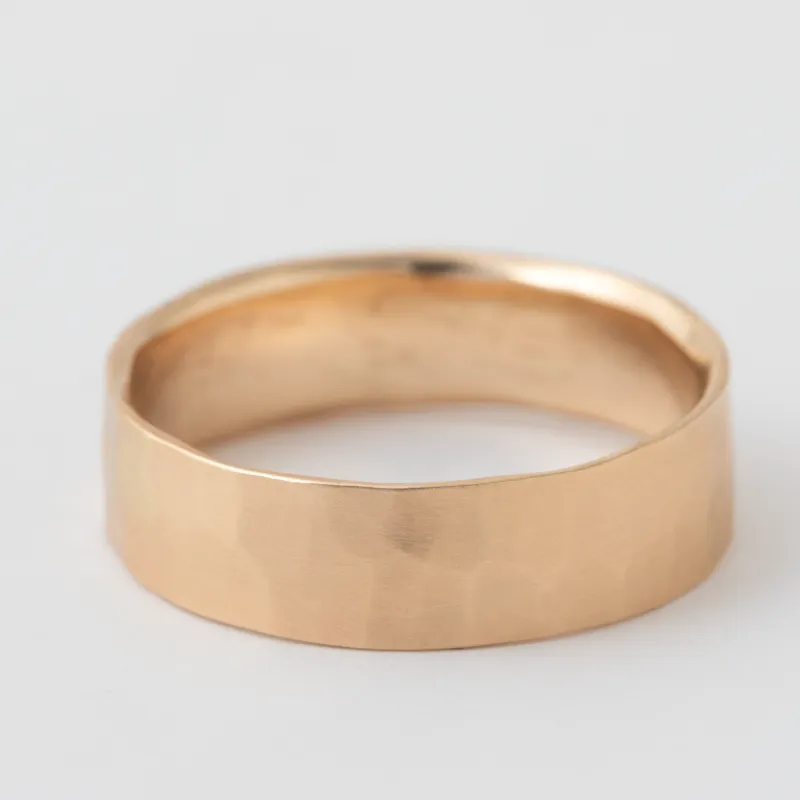 6mm Thin Hammered Solid Band - 18k Rose Gold sold by Melissa Joy Manning