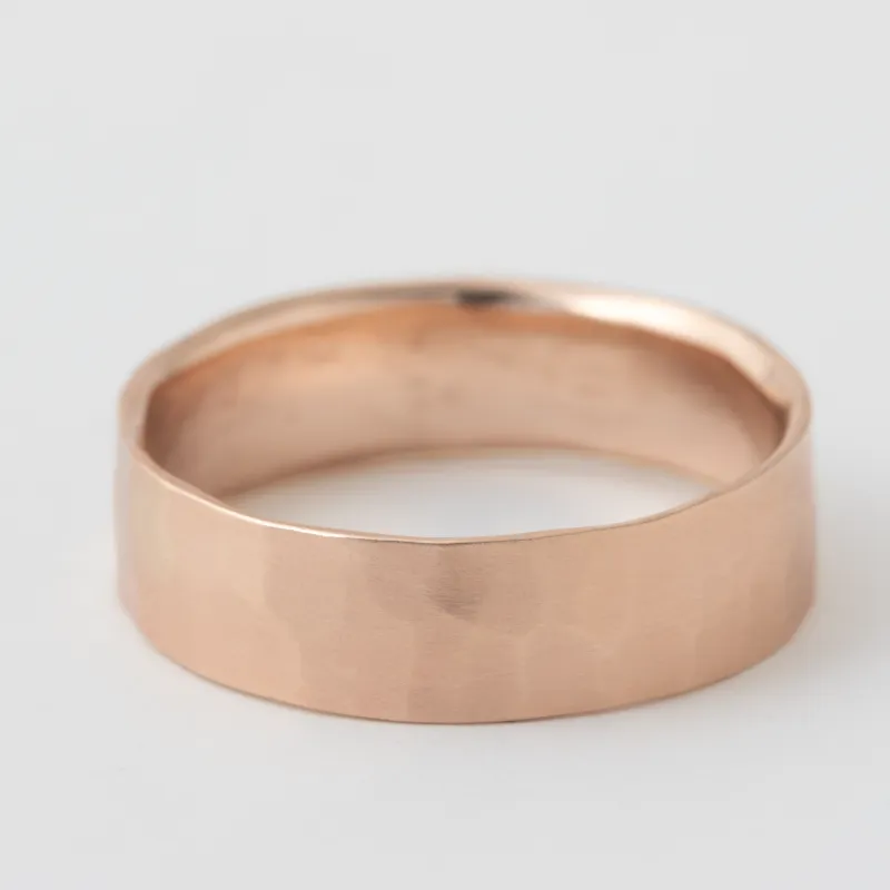 6mm Thin Hammered Solid Band - 14k Rose Gold sold by Melissa Joy Manning
