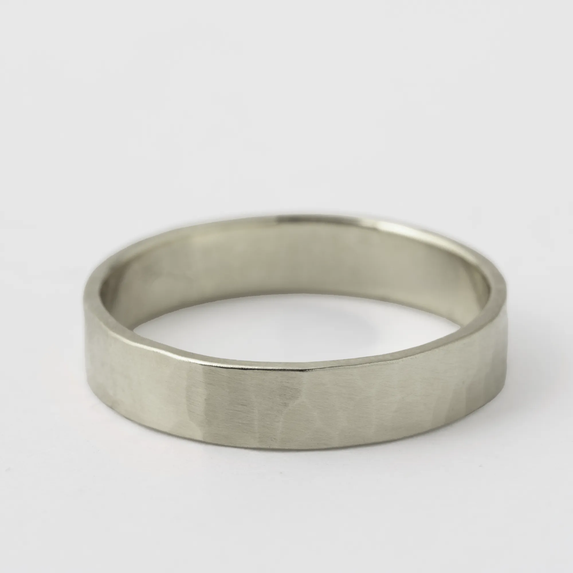4mm Thin Hammered Solid Band- 18k White Gold sold by Melissa Joy Manning