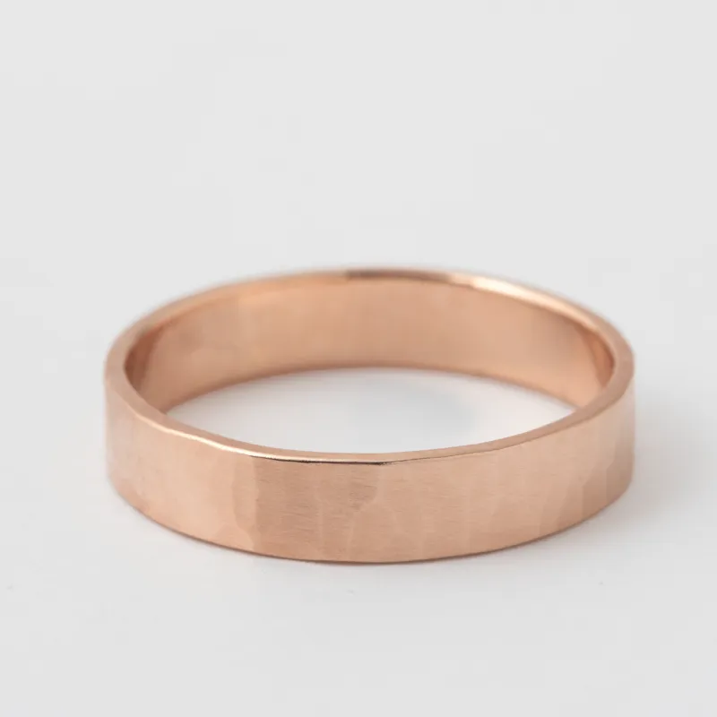 4mm Thin Hammered Solid Band - 14k Rose Gold sold by Melissa Joy Manning