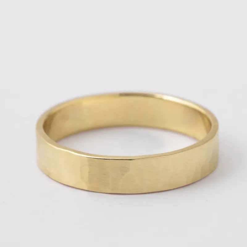 4mm Thin Hammered Solid Band - 14k Yellow Gold sold by Melissa Joy Manning