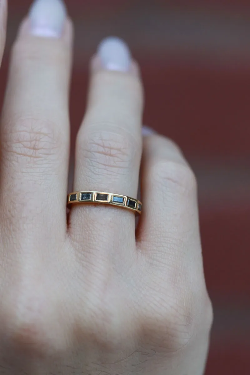 Salt and Pepper Diamond Baguette Band - 18k Yellow Gold sold by Melissa Joy Manning product image thumbnail 2