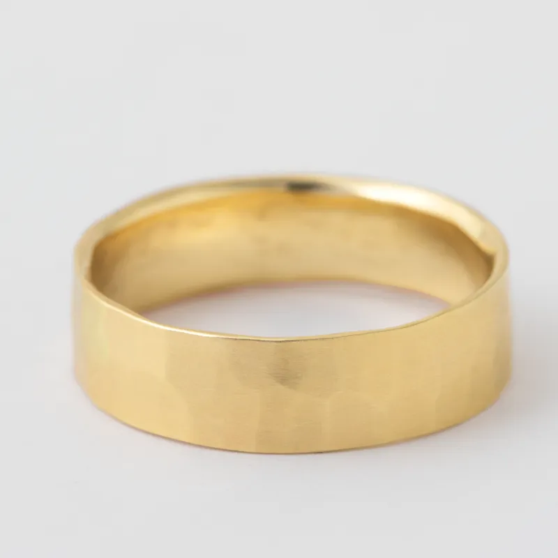 6mm Thin Hammered Solid Band - Yellow Gold sold by Melissa Joy Manning