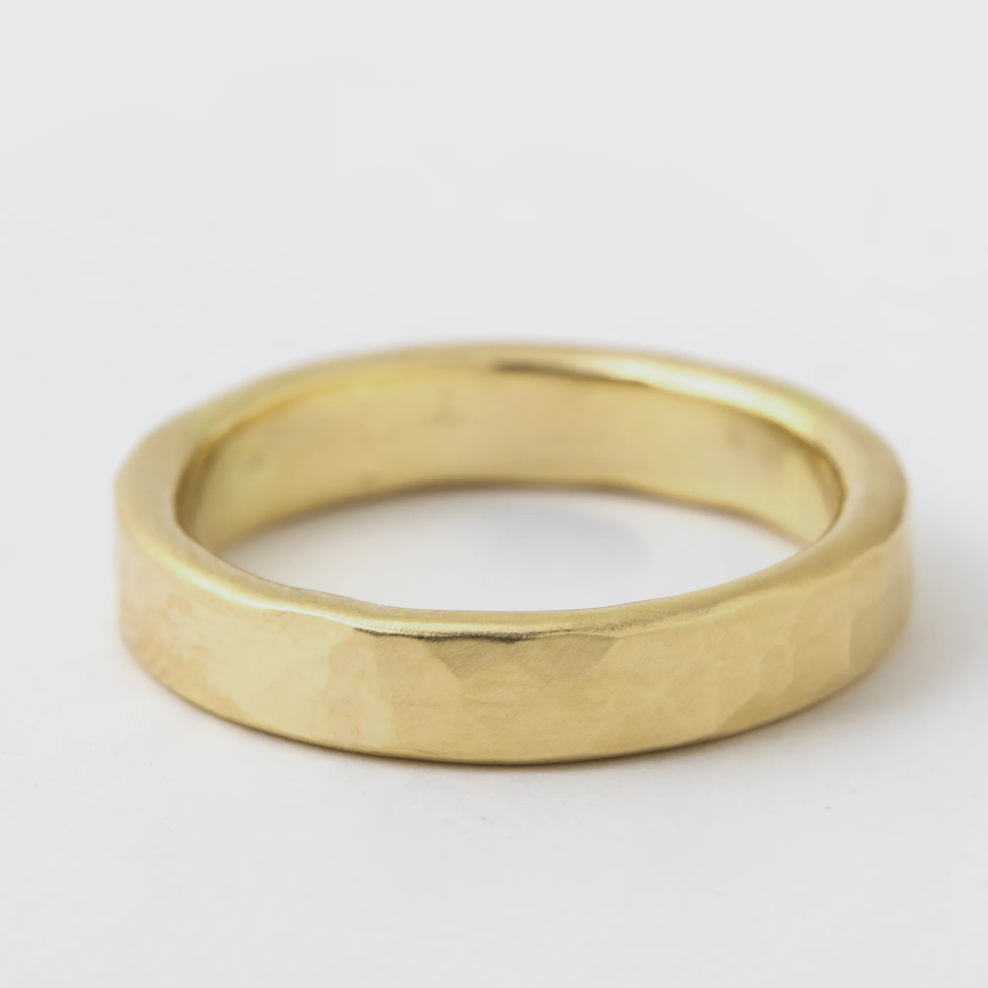 4mm Thick Hammered Solid Band - Yellow Gold sold by Melissa Joy Manning product image thumbnail 2