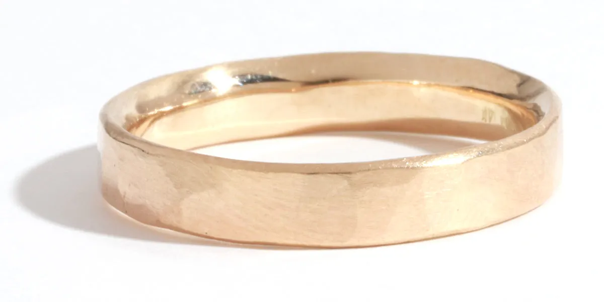4mm Thick Hammered Solid Band - Yellow Gold sold by Melissa Joy Manning