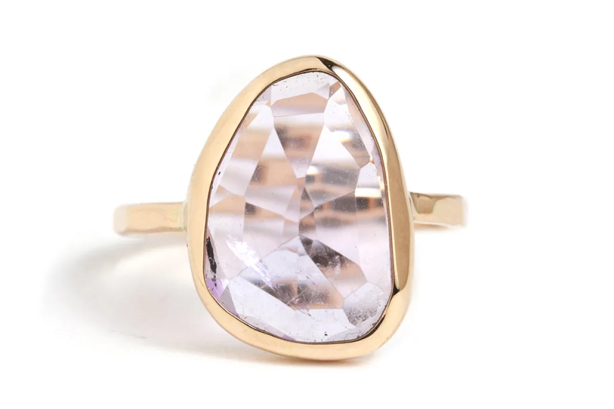 Extra large freeform Rose Amethyst cocktail ring sold by Melissa Joy Manning