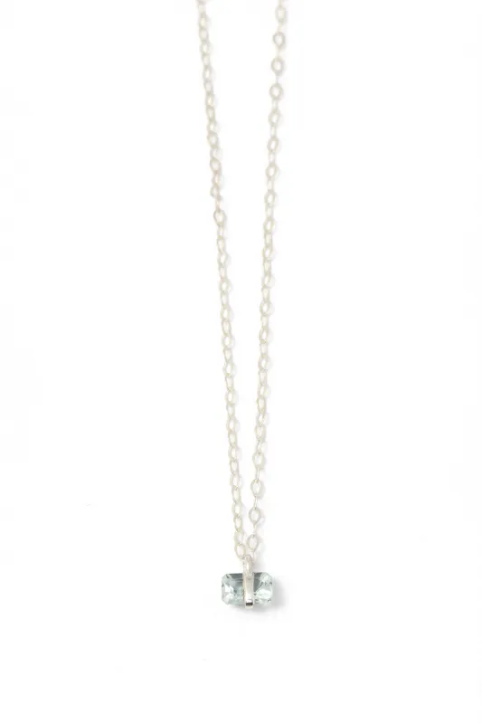 Emerald Cut Aquamarine Pendant Necklace made by Melissa Joy Manning