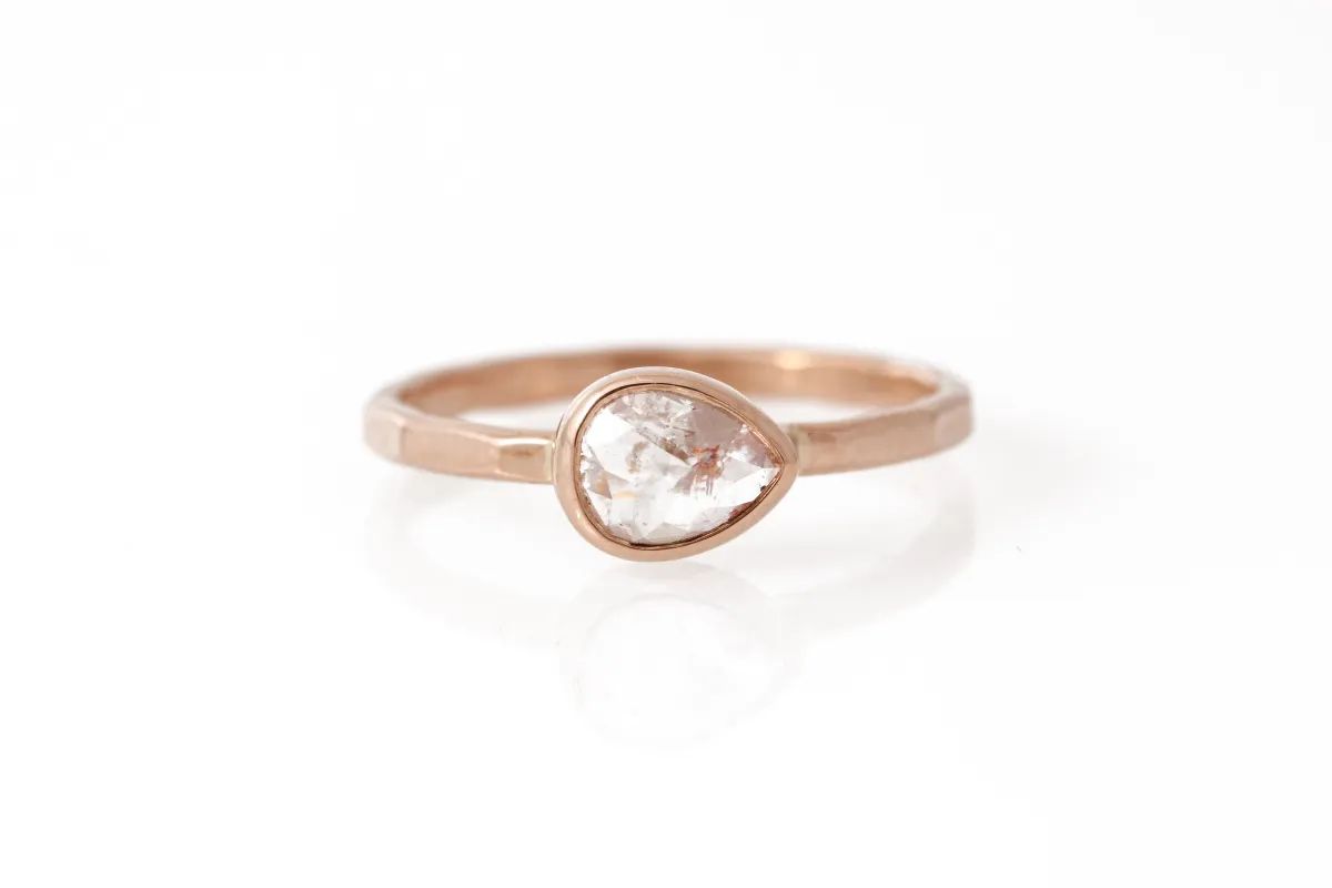 Rustic 18 Karat Pink Gold Diamond Ring sold by Melissa Joy Manning