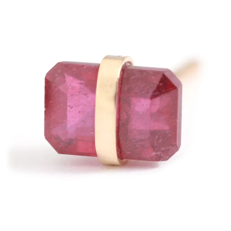 Bezel Wrapped Baguette Stud (half pair) sold by Melissa Joy Manning