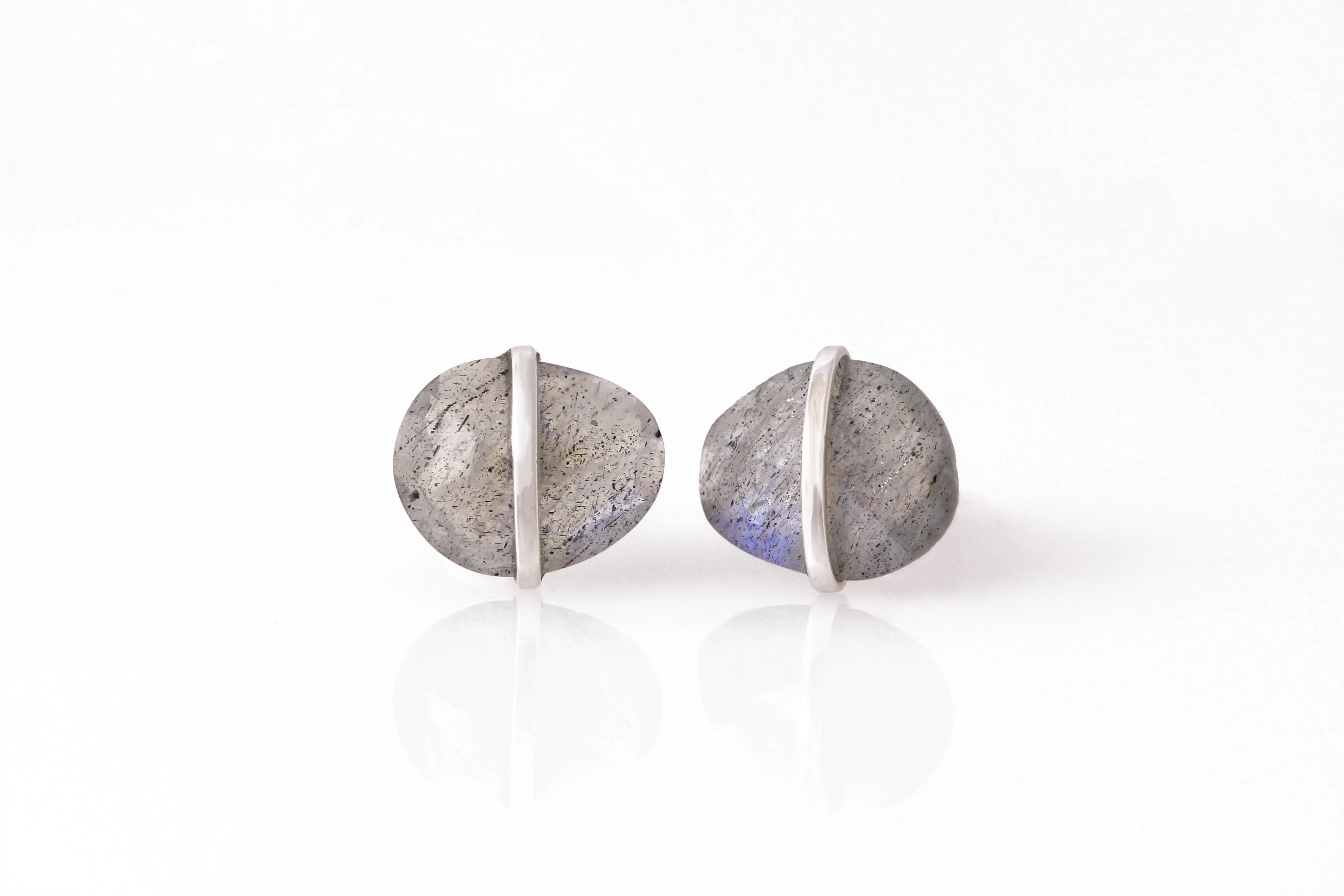 Large Bezel Wrapped Freeform Stud Earrings sold by Melissa Joy Manning product image thumbnail 3